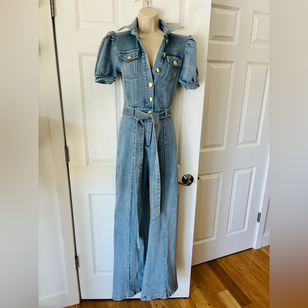 Stylish Light Blue Denim Jumpsuit